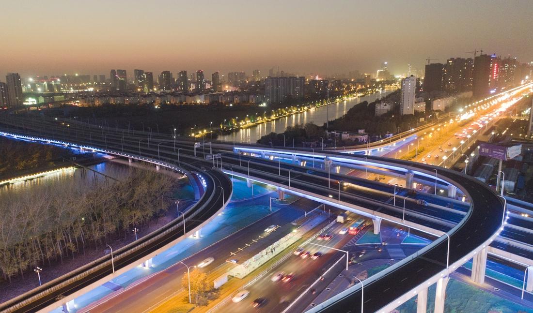 淮安市人民政府 "点亮"八亭桥立交